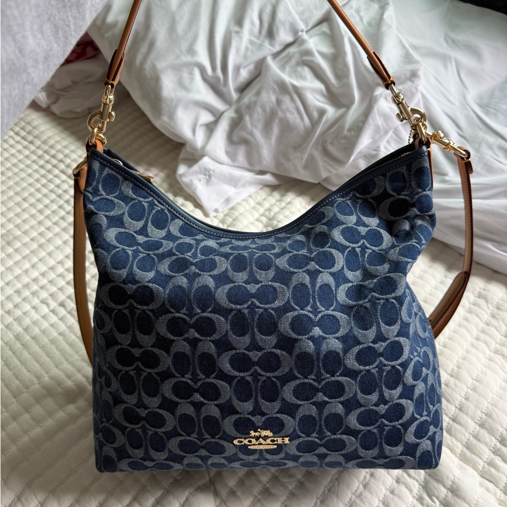 Coach large laurel denim bag